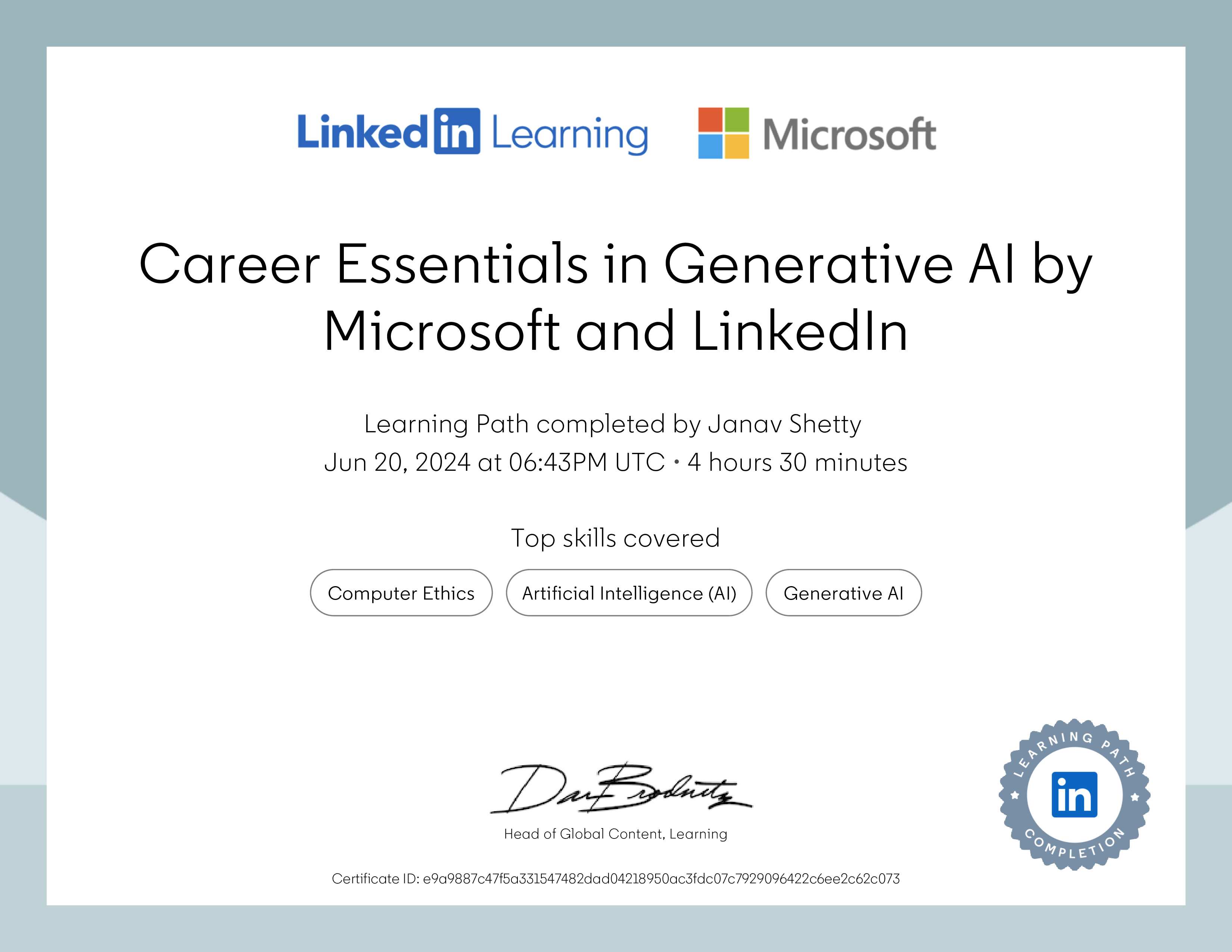 linkedin certificate