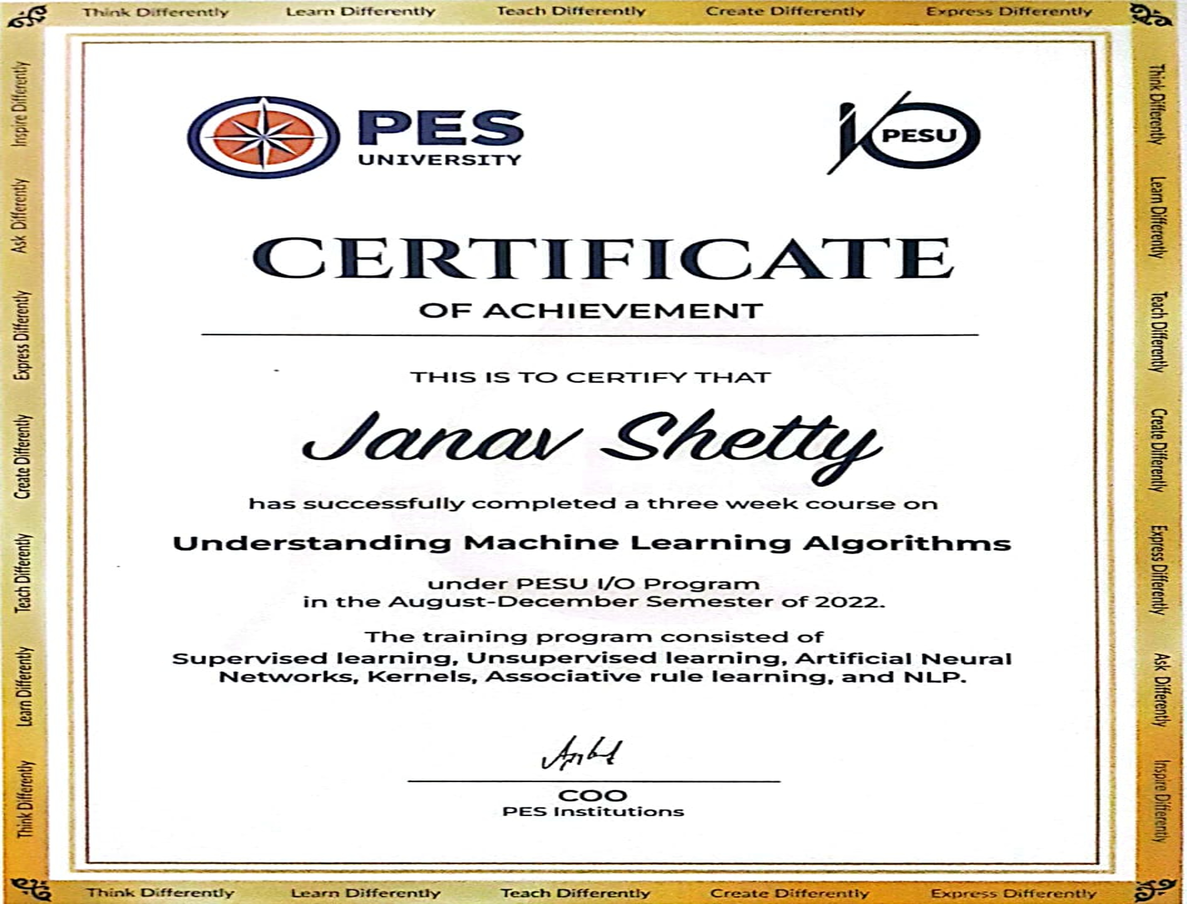 pesuio certificate